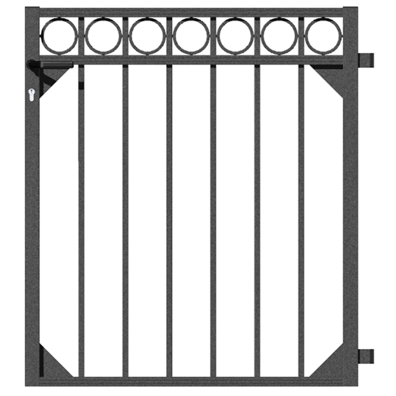 Metallzaun Einzeltor Circle Anthrazit 100 cm x 96,5 cm Metallzaun Einzeltor Circle Anthrazit 100 cm x 96,5 cm von -