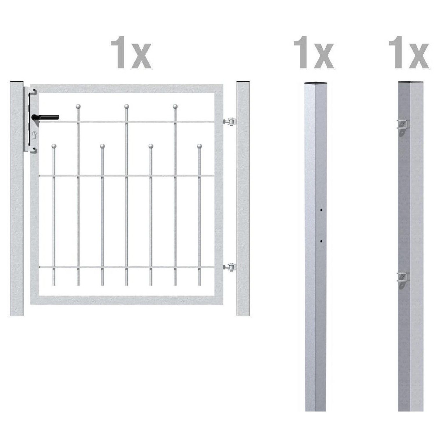 Metallzaun Einzeltor-Set Madrid verzinkt z. Einbetonieren 100 cm x 100 cm cm Metallzaun Einzeltor-Set Madrid verzinkt z. Einbetonieren 100 cm x 100 cm cm von -