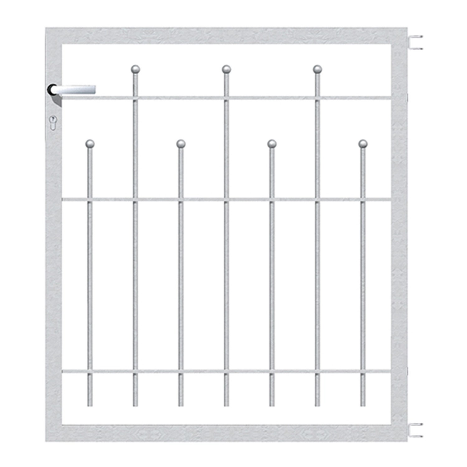 Metallzaun Einzeltor-Set Madrid verzinkt z. Einbetonieren 80 cm x 100 cm von -