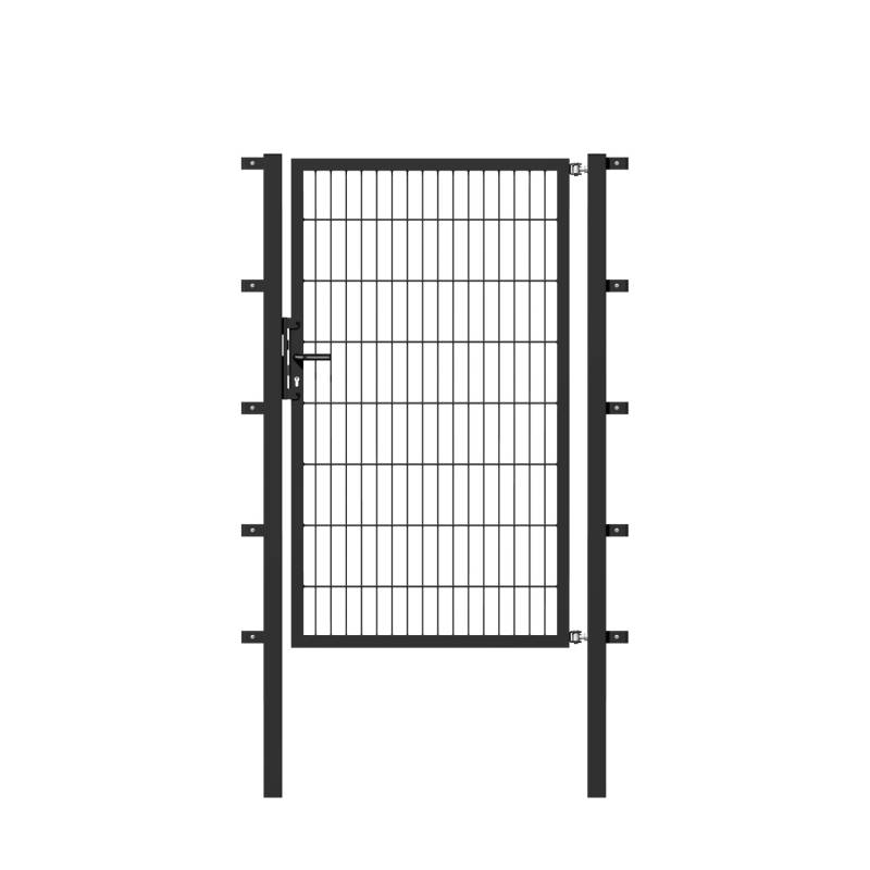 Metallzaun Einzeltor für Doppelstabmatte Anthrazit z. Einbeton. 120 cm x 200 cm von -