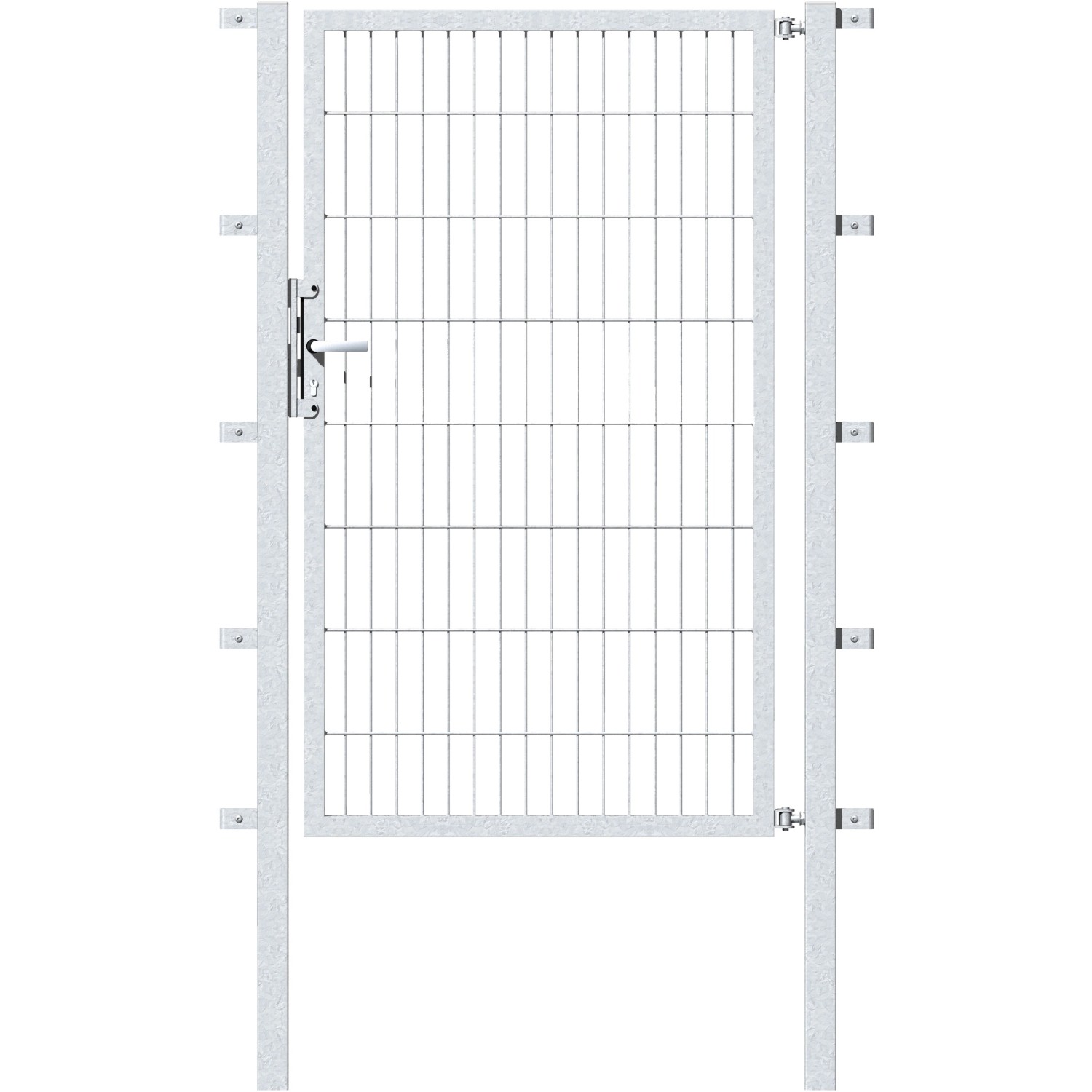 Metallzaun Einzeltor für Doppelstabmatte Feuerverzinkt 180 cm x 100 cm von -