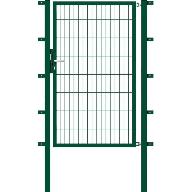 Metallzaun Einzeltor für Doppelstabmatte Grün 200 cm x 100 cm von -