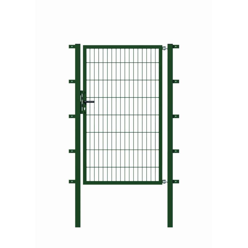 Metallzaun Einzeltor für Doppelstabmatte Grün z. Einbetonieren 100 cm x 100 cm von -