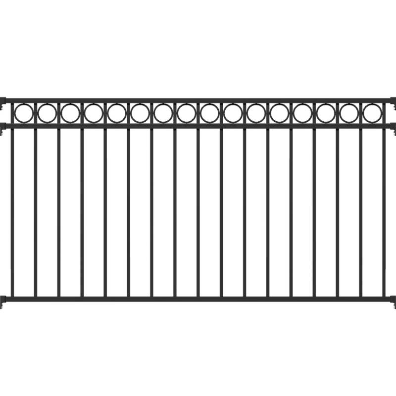 Metallzaun Zaunfeld Circle Schwarz 100 cm x 200 cm von -