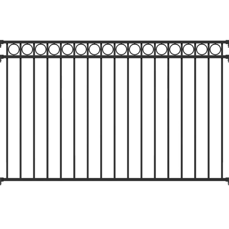 Metallzaun Zaunfeld Circle Schwarz 120 cm x 200 cm von -