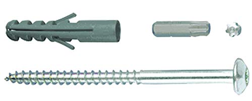 Alberts 554415 Schraubenset | Zubehör für Fenster-Gitter zur Befestigung | Schrauben-Set verzinkt | 4 Stück Schrauben & Dübel | 105 x 7 mm | 4er Set von Alberts