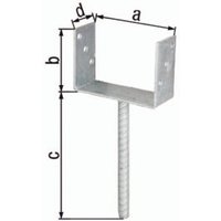 U-Pfostenträger mit Betonanker aus Riffelstahl ETA-10/0210 81x100x200x60mm TZN von GAH Alberts