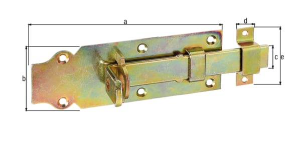 Schlossriegel m.flachem Griff gerade m.Schlaufe Schlossriegel m.flachem Griff gerade m.Schlaufe von GAH