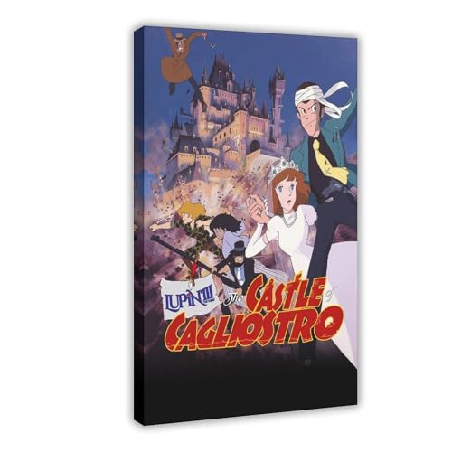 GAHCWB Filmposter "Das Schloss von Cagliostro" auf Leinwand, Wandkunst, Dekordruck, Gemälde für Wohnzimmer, Schlafzimmer, Dekoration, 40 x 60 cm GAHCWB Filmposter "Das Schloss von Cagliostro" auf Leinwand, Wandkunst, Dekordruck, Gemälde für Wohnzimmer, Schlafzimmer, Dekoration, 40 x 60 cm von GAHCWB
