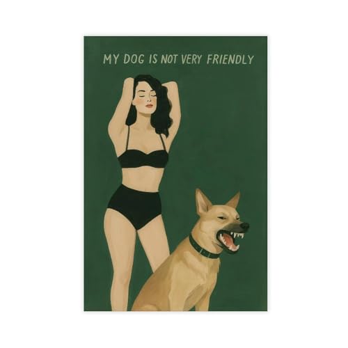GAHCWB Leinwandposter "My Dog Is Not Very Friendly", Wandkunst, Dekordruck, Bild Gemälde für Wohnzimmer, Schlafzimmer, Dekoration, 60 x 90 cm GAHCWB Leinwandposter "My Dog Is Not Very Friendly", Wandkunst, Dekordruck, Bild Gemälde für Wohnzimmer, Schlafzimmer, Dekoration, 60 x 90 cm von GAHCWB