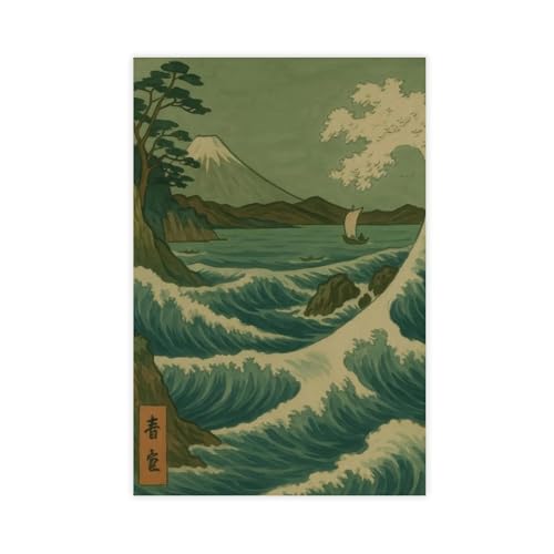 GAHCWB Poster auf Leinwand, japanische Welle und Mt. Fuji, Schlafzimmer, Dekoration, Landschaft, Büro, Raumdekoration, Geschenk, 60 x 90 cm GAHCWB Poster auf Leinwand, japanische Welle und Mt. Fuji, Schlafzimmer, Dekoration, Landschaft, Büro, Raumdekoration, Geschenk, 60 x 90 cm von GAHCWB