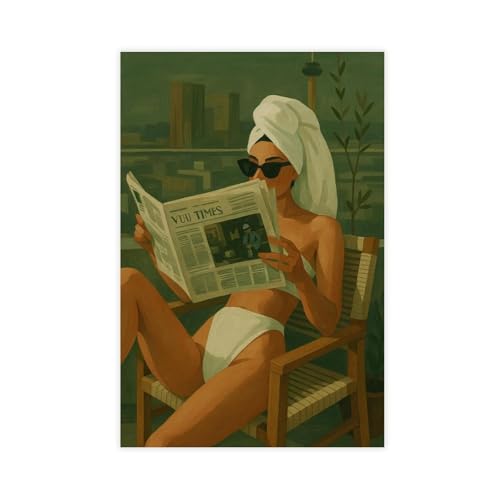 Stadtbalkon Entspannung – moderne feminine Wandkunst, Leinwandposter, Wandkunst, Dekordruck, Bild, Gemälde für Wohnzimmer, Schlafzimmer, Dekoration, 60 x 90 cm Stadtbalkon Entspannung – moderne feminine Wandkunst, Leinwandposter, Wandkunst, Dekordruck, Bild, Gemälde für Wohnzimmer, Schlafzimmer, Dekoration, 60 x 90 cm von GAHCWB