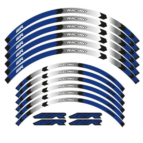 GAHQMSDG Felgenaufkleber 21 "18 Zoll Hub Räder Reflektierende Streifen Aufkleber Felge Aufkleber Band Kit Für WR250R WR250F WR450F WR 250R 250F 450F 2001-2020(B) von GAHQMSDG