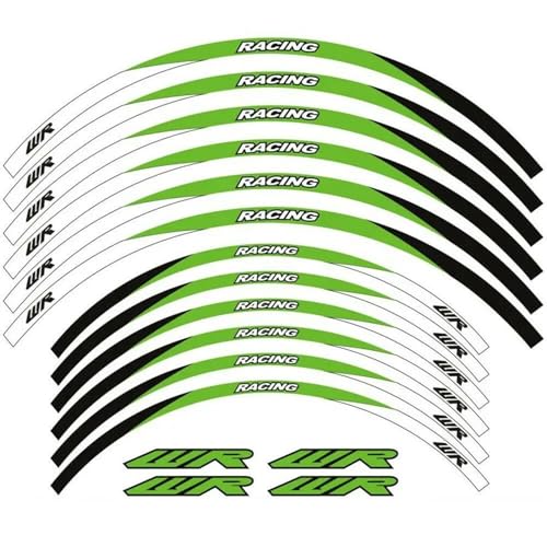 GAHQMSDG Felgenaufkleber 21 "18 Zoll Hub Räder Reflektierende Streifen Aufkleber Felge Aufkleber Band Kit Für WR250R WR250F WR450F WR 250R 250F 450F 2001-2020(E) von GAHQMSDG