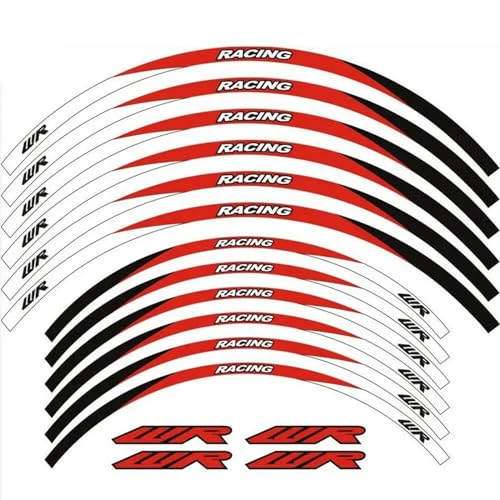 GAHQMSDG Felgenaufkleber 21 "18 Zoll Hub Räder Reflektierende Streifen Aufkleber Felge Aufkleber Band Kit Für WR250R WR250F WR450F WR 250R 250F 450F 2001-2020(G) von GAHQMSDG