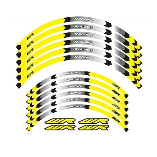 GAHQMSDG Felgenaufkleber 21 "18 Zoll Hub Räder Reflektierende Streifen Aufkleber Felge Aufkleber Band Kit Für WR250R WR250F WR450F WR 250R 250F 450F 2001-2020(J) von GAHQMSDG