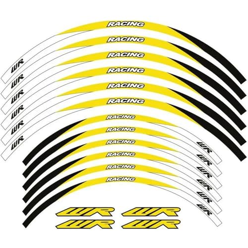 GAHQMSDG Felgenaufkleber 21 "18 Zoll Hub Räder Reflektierende Streifen Aufkleber Felge Aufkleber Band Kit Für WR250R WR250F WR450F WR 250R 250F 450F 2001-2020(K) von GAHQMSDG