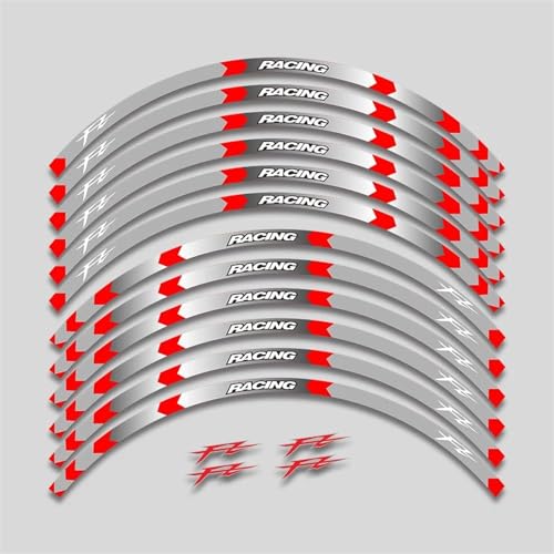 GAHQMSDG Felgenaufkleber Für FAZER FZ FZ1 FZ6 FZ07 FZ8 FZ09 FZ10 FZS1000 Motorrad Zubehör Aufkleber Rim Decals Räder Hub Reflektierende Streifen(H) von GAHQMSDG