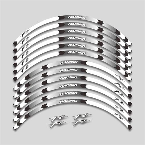 GAHQMSDG Felgenaufkleber Für FAZER FZ FZ1 FZ6 FZ07 FZ8 FZ09 FZ10 FZS1000 Motorrad Zubehör Aufkleber Rim Decals Räder Hub Reflektierende Streifen(L) von GAHQMSDG