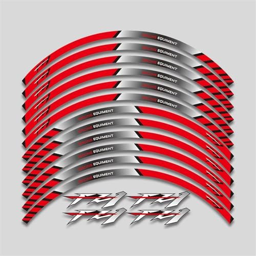 GAHQMSDG Felgenaufkleber Für FAZER FZ FZ1 FZ6 FZ07 FZ8 FZ09 FZ10 FZS1000 Motorradzubehör Aufkleber Felge Reifen Aufkleber Rad Reflektierende Streifen Set(H) von GAHQMSDG