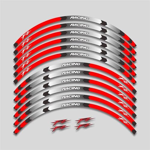 GAHQMSDG Felgenaufkleber Für FAZER FZ FZ1 FZ6 FZ07 FZ8 FZ09 FZ10 FZS1000 Motorradzubehör Aufkleber Felge Reifen Aufkleber Rad Reflektierende Streifen Set(J) von GAHQMSDG