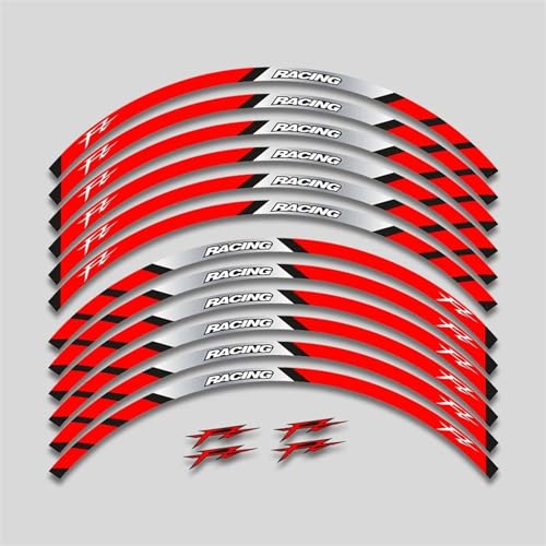 GAHQMSDG Felgenaufkleber Für FAZER FZ FZ1 FZ6 FZ07 FZ8 FZ09 FZ10 FZS1000 Motorradzubehör Aufkleber Felge Reifen Aufkleber Rad Reflektierende Streifen Set(L) von GAHQMSDG