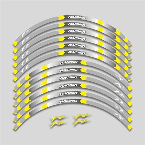 GAHQMSDG Felgenaufkleber Für FAZER FZ FZ1 FZ6 FZ07 FZ8 FZ09 FZ10 FZS1000 Motorradzubehör Aufkleber Felge Reifen Aufkleber Rad Reflektierende Streifen Set(R) von GAHQMSDG