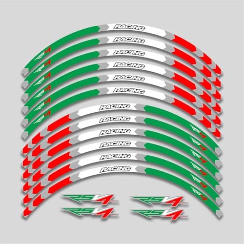 GAHQMSDG Felgenaufkleber Für RSV4 Rs V4 RF RFW 17 Zoll Motorrad Zubehör Aufkleber Räder Hub Reflektierende Streifen Felge Reifen Wasserdicht Aufkleber Set(M) von GAHQMSDG