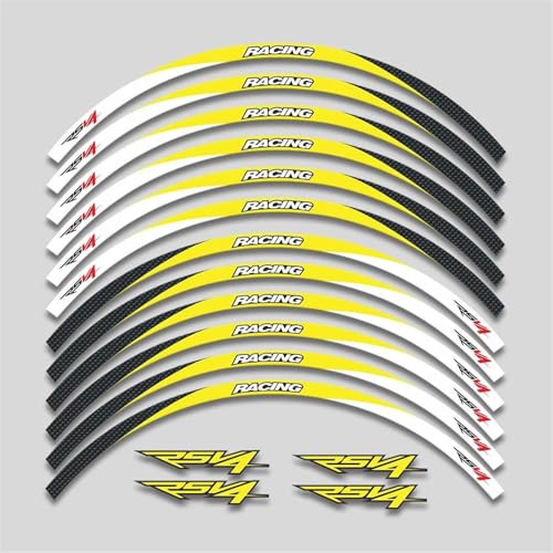 GAHQMSDG Felgenaufkleber Für RSV4 Rs V4 RF RFW 17 Zoll Motorrad Zubehör Aufkleber Räder Hub Reflektierende Streifen Felge Reifen Wasserdicht Aufkleber Set(S) von GAHQMSDG