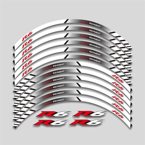 GAHQMSDG Felgenaufkleber Für YZF R6 1999-2022 Motorrad Aufkleber Vorne Hinten Rand Felge Rad Aufkleber Reflektierende wasserdichte Aufkleber(J 16pcs) von GAHQMSDG