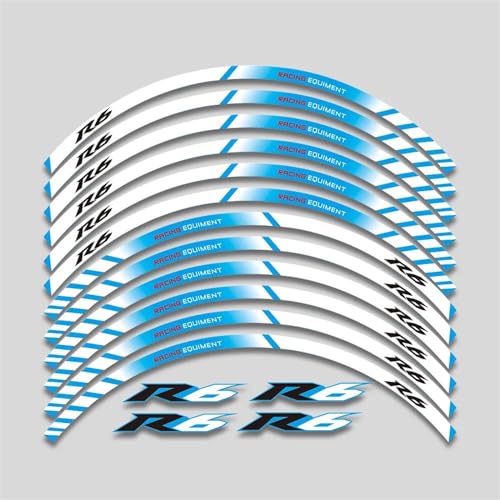GAHQMSDG Felgenaufkleber Für YZF R6 1999-2022 Motorrad Aufkleber Vorne Hinten Rand Felge Rad Aufkleber Reflektierende wasserdichte Aufkleber(K 16pcs) von GAHQMSDG