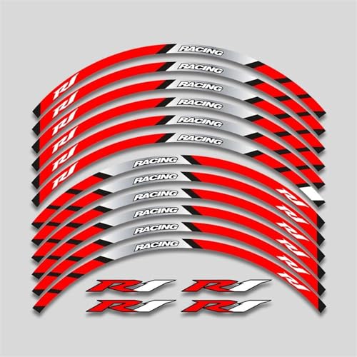 GAHQMSDG Felgenaufkleber Für YZFR1 YZF R1 17 Zoll Motorrad Zubehör Aufkleber Räder Hub Reflektierende Streifen Felge Reifen Dekorative Decals Tape Kit(I) von GAHQMSDG
