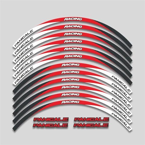 GAHQMSDG Felgenaufkleber Motorrad Aufkleber Felge Reifen Aufkleber Zubehör Räder Hub Reflektierende Streifen Set Für 899 959 1199 1299 Panigale R V4 V2 S(M) von GAHQMSDG