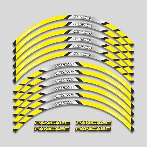GAHQMSDG Felgenaufkleber Motorrad Aufkleber Felge Reifen Aufkleber Zubehör Räder Hub Reflektierende Streifen Set Für 899 959 1199 1299 Panigale R V4 V2 S(S) von GAHQMSDG