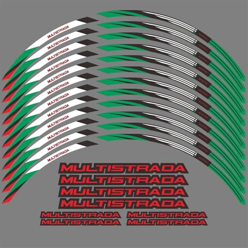 GAHQMSDG Felgenaufkleber Motorrad Rad Aufkleber Wasserdicht Felge Streifen Für Multistrada V4S V4 V2 S V2S Zubehör 2021-2023 19 17 Zoll Decals(B) von GAHQMSDG