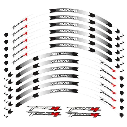 GAHQMSDG Felgenaufkleber Motorrad-Radaufkleber Reflektierende Aufkleber Für Tuono V4 1100 RR Tuono V4 1100 Factory Tuono V4 R APRC Tuono V4 R ABS(C) von GAHQMSDG