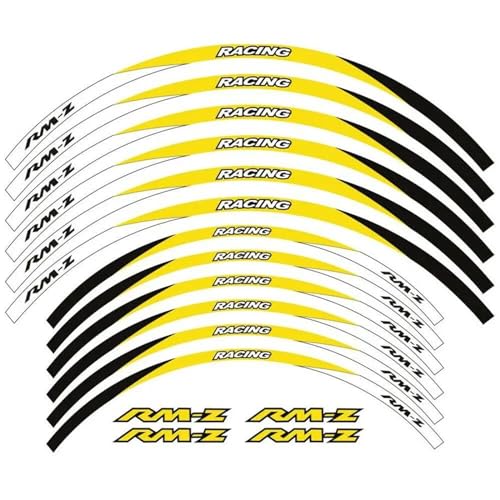 GAHQMSDG Felgenaufkleber Motorradzubehör Aufkleber Felgenaufkleber Radnabe Reflektierende Streifen Für RMZ450 RMZ 450 RM Z450 Z 2005-2020 2019 2018(J) von GAHQMSDG