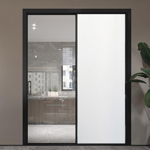 Fensterfolie Milchglasfolie 100 x 200 cm Statisch Haftend Anti-Uv Kein Kleber Wiederverwendbar Selbstklebend Fenster für Zuhause Und Büro, weiß matt von GAIFNAG
