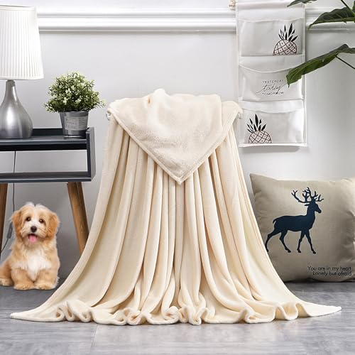 GAIFNAG Dicke Kuscheldecke Flauschig 180 x 400 cm Verschiedenen Größen Und Farben Erhältlich Anti Stress Therapiedecke für Bett Sofa Schlafzimmer Büro Home, Creme Farben von GAIFNAG