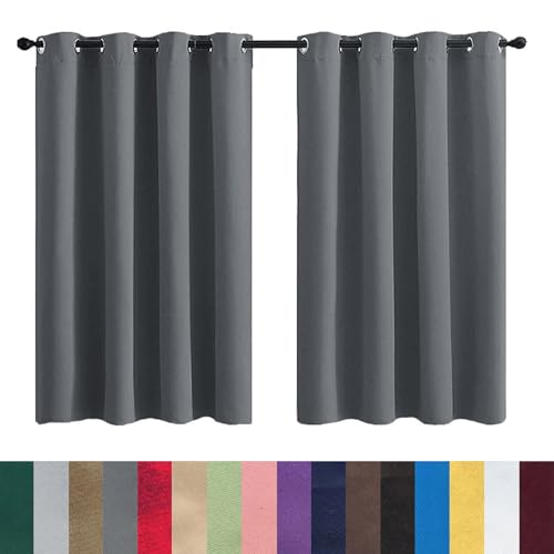 GAIFNAG Gardinen Vorhang Durchlässig Curtains 120 x 50 cm Wohnzimmer Lärmschutz/Kälteschutz Warm Thermovorhang Fenster - Gardinen für Fenster, Zuhause, Terrasse, Dunkelgrau von GAIFNAG