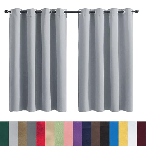 Kälteschutz Vorhang Verdunkelung Gardinen 50 x 70 cm Kälteschutz Wämreisolierende, Luftig Verdunkelungsvorhang Thermovorhang für Hotels Büros Wohnzimmer, Grau von GAIFNAG