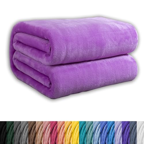 GAIFNAG Kuscheldecke Fauschig Sherpa Decke 120 x 250 cm 230 G/M² Flanell Extra Weich, Waschbar Fleecedecke - Sofadecke für Bett Sofa Schlafzimmer Büro Home, Lila von GAIFNAG