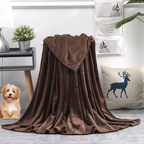 GAIFNAG Kuscheldecke Fauschig Sherpa Decke 80 x 200 cm 230 G/M² Flanell Extra Weich, Waschbar Anti Stress Therapiedecke für Bett Sofa Schlafzimmer Büro Home, Braun von GAIFNAG
