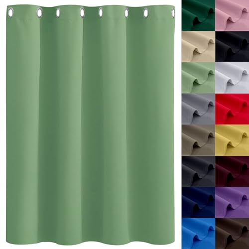 Wohnzimmer Vorhänge, Verdunkelungsgardine 80 x 120 cm Wohnzimmer Lärmschutz/Kälteschutz Warm Thermo Vorhang Gegen Kälte Und Hitze für Hotels Büros Wohnzimmer, Zart Grün von GAIFNAG