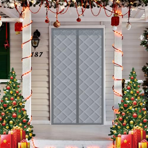 Magnet Wärmeschutzvorhang 60 x 185 cm Wasserdicht Winddicht Haustierfreundlich Hitzeschutz Türvorhang, Türvorhang Thermo Kompatibel mit Allen Arten von Türen, A von GAIFNAG