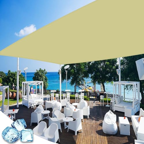 Sonnensegel Rechteckig 340 x 350 cm Sonnenschutz 95% UV Schutz, Reißfest Wetterfest Schattierungsnetz Schattiernetz, Schattierungsnetz für Garten Terrasse Camping, Sandgelb Sonnensegel Rechteckig 340 x 350 cm Sonnenschutz 95% UV Schutz, Reißfest Wetterfest Schattierungsnetz Schattiernetz, Schattierungsnetz für Garten Terrasse Camping, Sandgelb von GAIFNAG