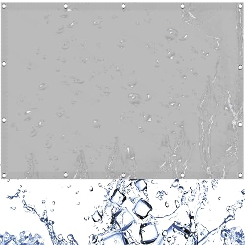 Sonnensegel Wasserdicht 340 x 800 cm Wasserdicht Rechteckig Multi Farbe Und Größe Sonnensegel-Rechteckig für Balkon für Terrasse Balkon Garten, Hellgrau von GAIFNAG