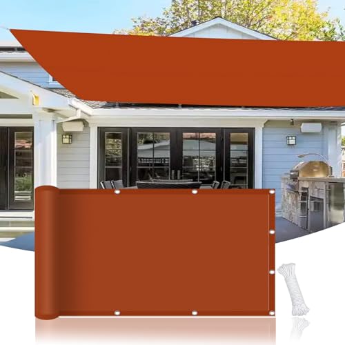 Sonnensegel Wasserdicht Rechteckig 100 x 130 cm Wasserdicht PES Polyester (Nach Mass), Uv-Schutz Schattierungsnetz - Schattennetz mit Ösen für Balkon Terrasse Garten, Rostrot von GAIFNAG