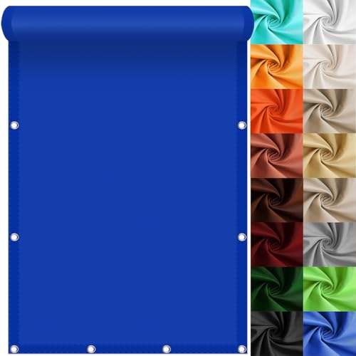 Sonnensegel Wasserdicht Rechteckig 100 x 550 cm Wasserdicht Rechteckig 95% UV Schutz Sonnenschutz Sonnensegel inkl Befestigungsseile für Terrasse Balkon Garten, Dunkelblau von GAIFNAG