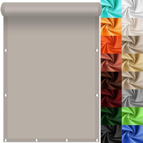 Sonnensegel Wasserdicht Rechteckig 360 x 650 cm Wasserdicht Rechteckig 95% UV Schutz Sonnenschutz Sonnensegel inkl Befestigungsseile für Terrasse Balkon Garten, Khaki von GAIFNAG